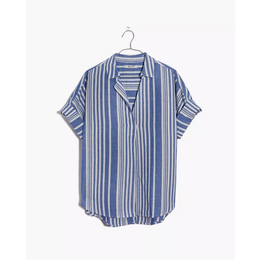 Madewell | Courier Button-Back Shirt in Hinsdale Stripe